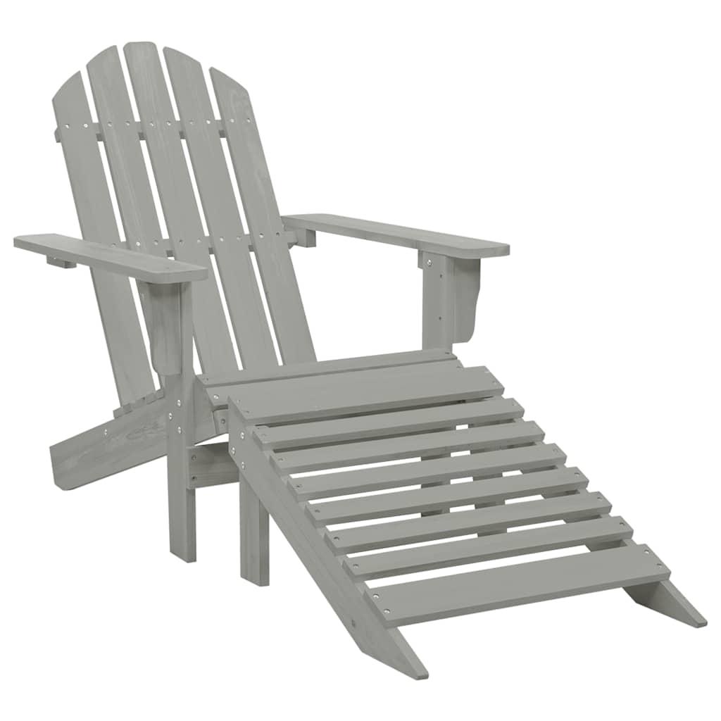 Silla con otomana y mesa jardín Adirondack macizo abeto