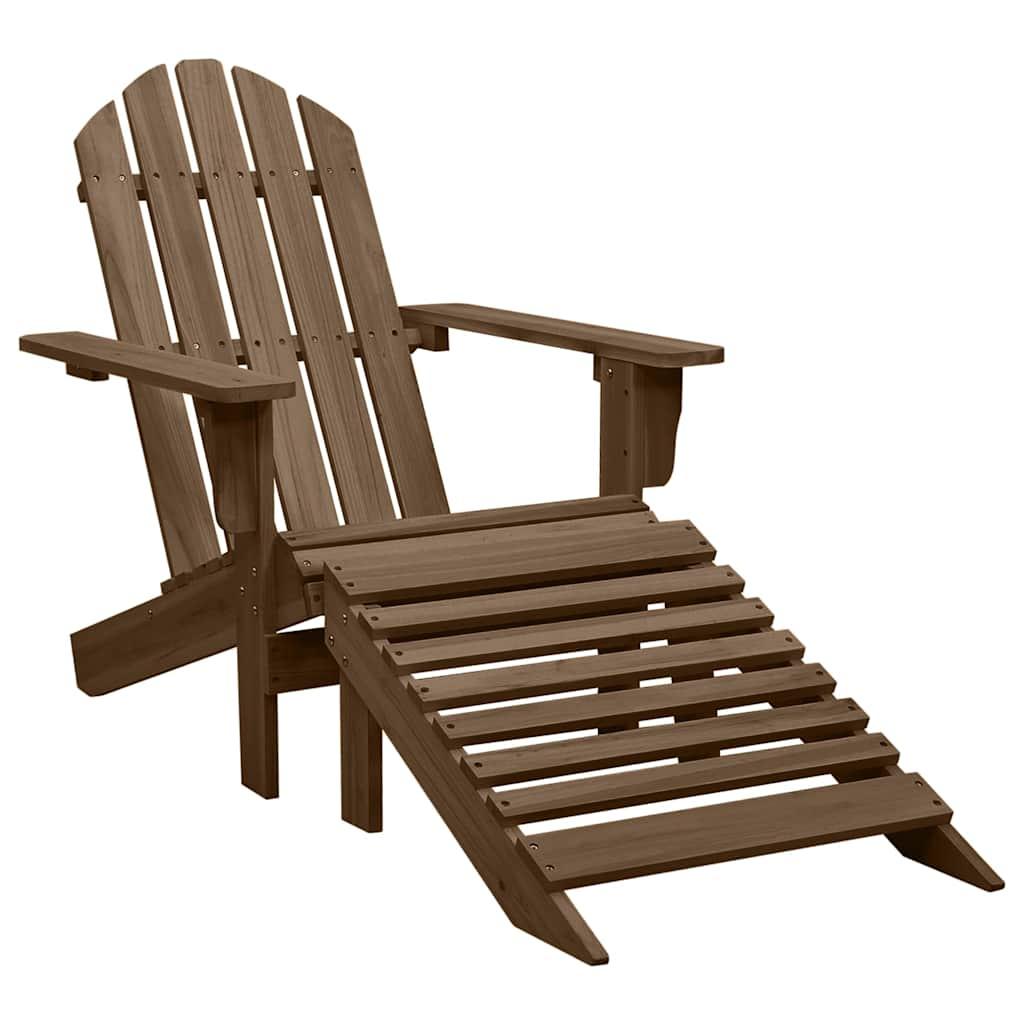Silla con otomana y mesa jardín Adirondack abeto macizo marrón