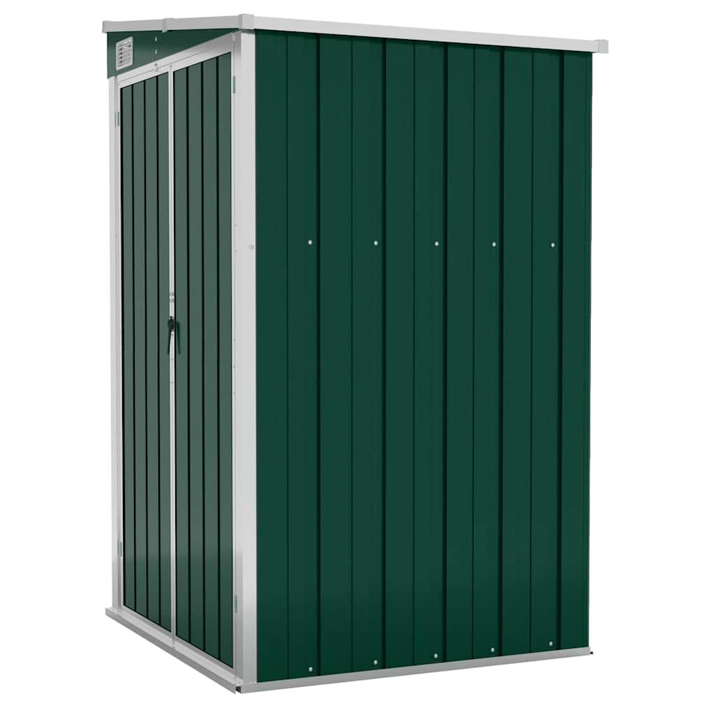Cobertizo de jardín pared acero galvanizado verde 118x194x178cm