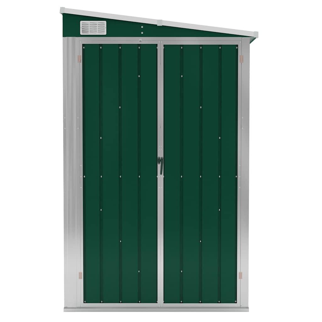 Cobertizo de jardín pared acero galvanizado verde 118x194x178cm