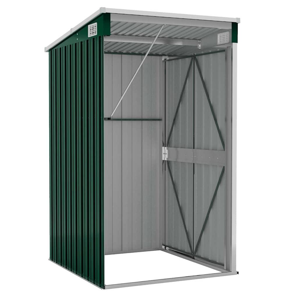Cobertizo de jardín pared acero galvanizado verde 118x194x178cm