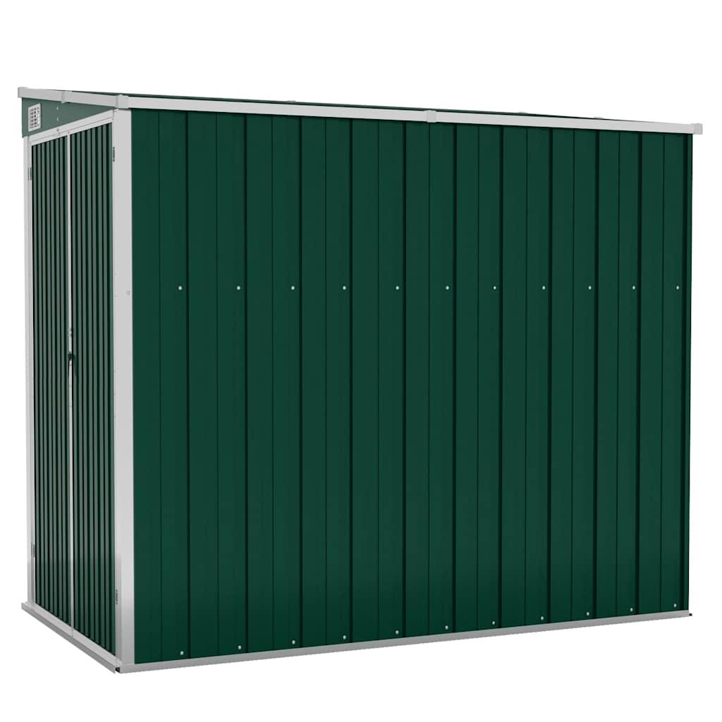 Cobertizo de jardín pared acero galvanizado verde 118x194x178cm