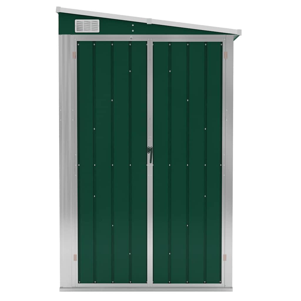 Cobertizo de jardín pared acero galvanizado verde 118x194x178cm