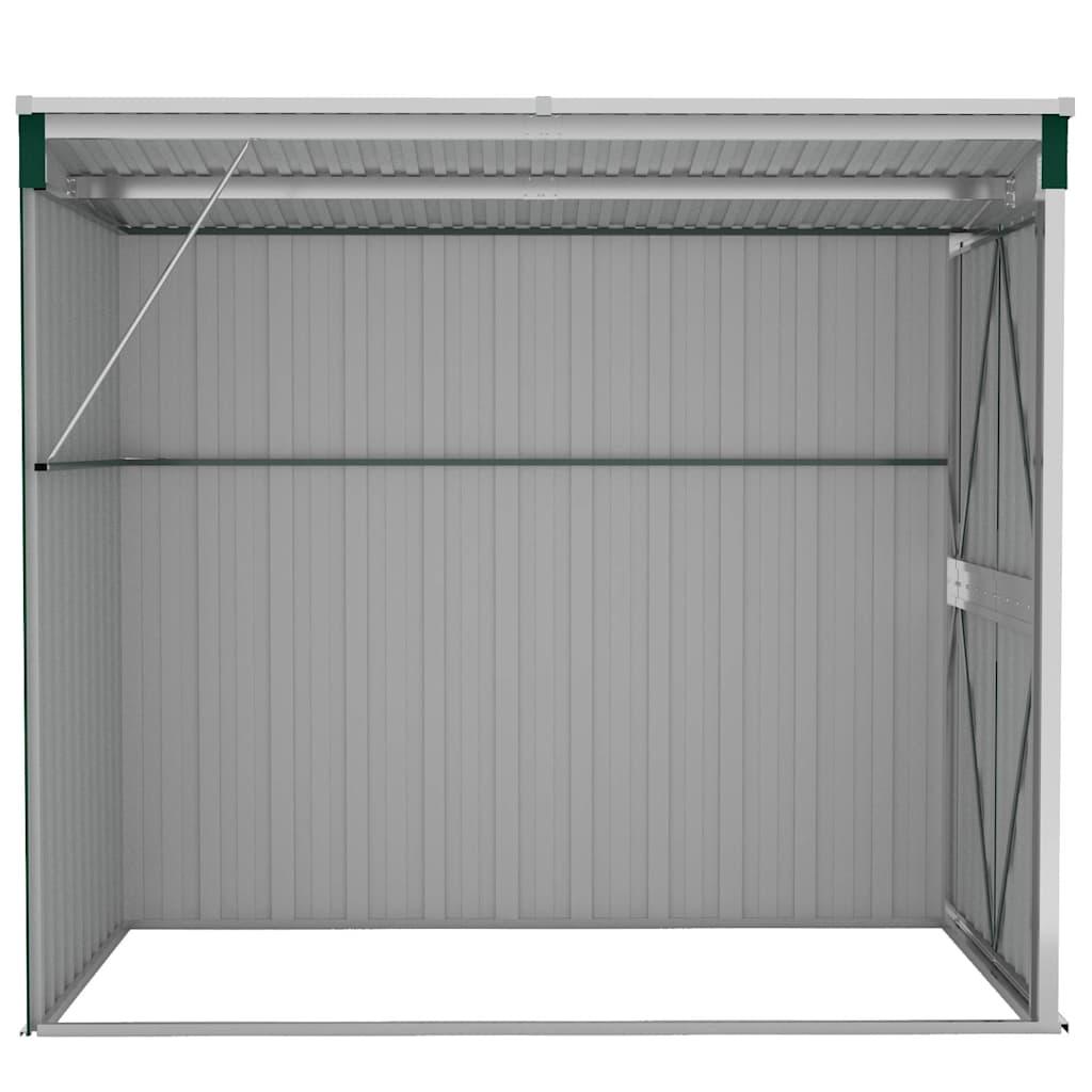 Cobertizo de jardín pared acero galvanizado verde 118x194x178cm