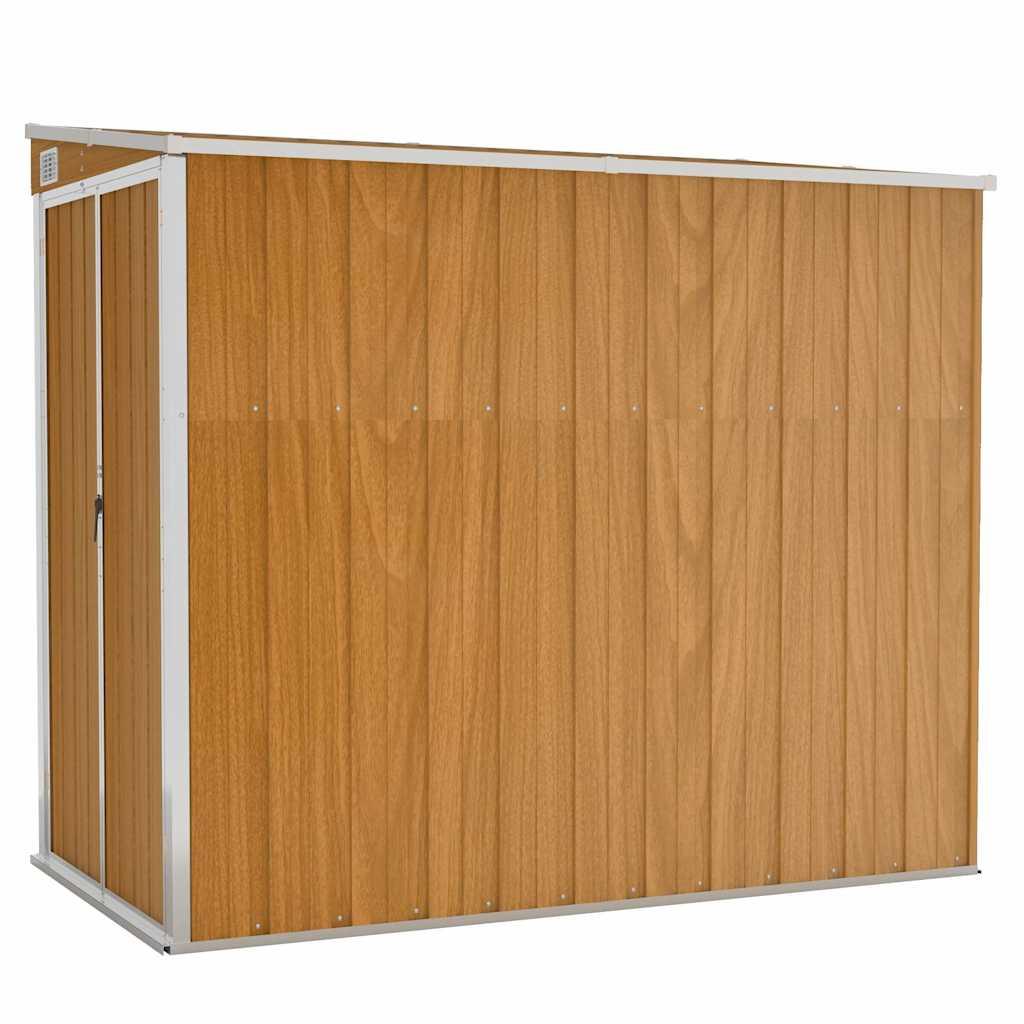 Cobertizo de jardín pared acero galvanizado verde 118x288x178cm