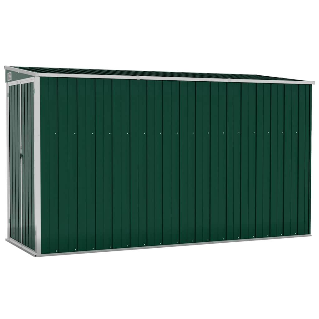 Cobertizo de jardín pared acero galvanizado verde 118x288x178cm