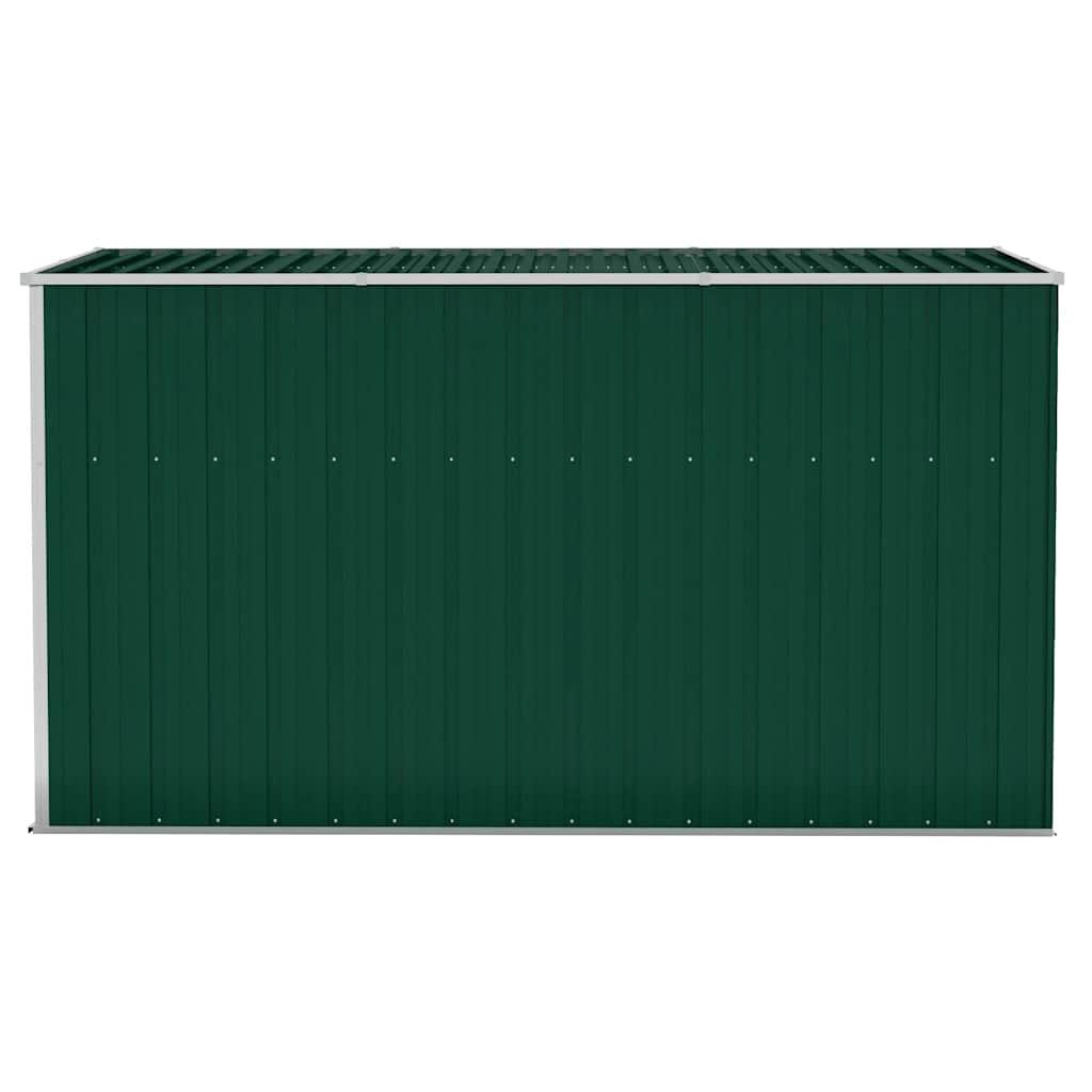 Cobertizo de jardín pared acero galvanizado verde 118x288x178cm