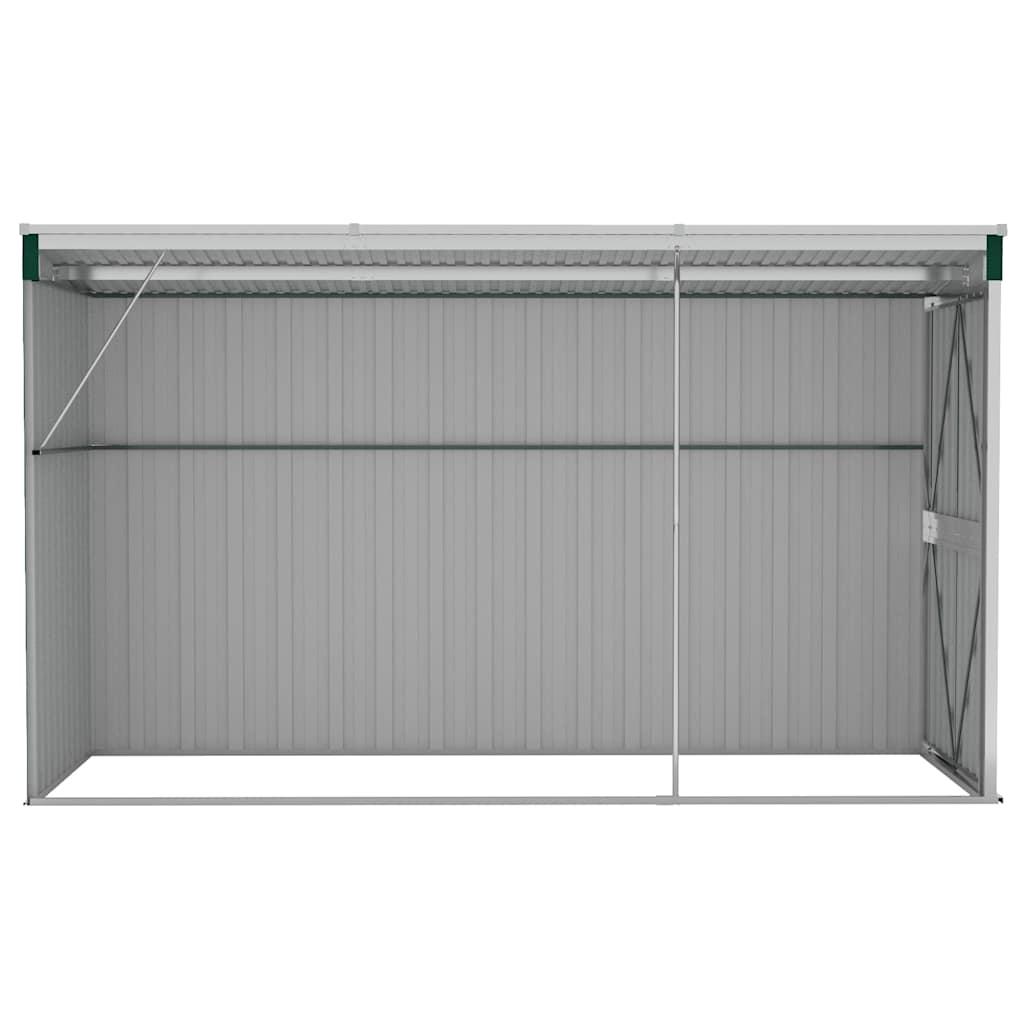 Cobertizo de jardín pared acero galvanizado verde 118x288x178cm