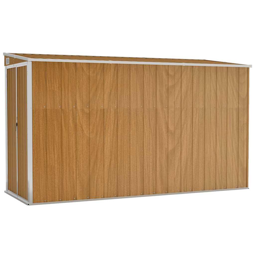 Caseta de jardín de pared marrón acero galvanizado