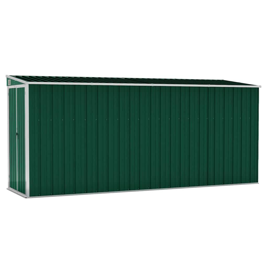 Cobertizo de jardín pared acero galvanizado verde 118x100x178cm