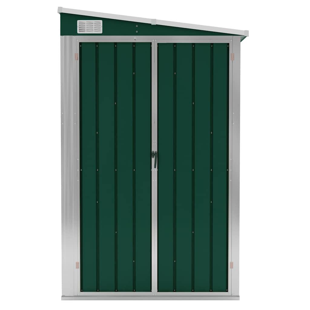 Cobertizo de jardín pared acero galvanizado verde 118x100x178cm