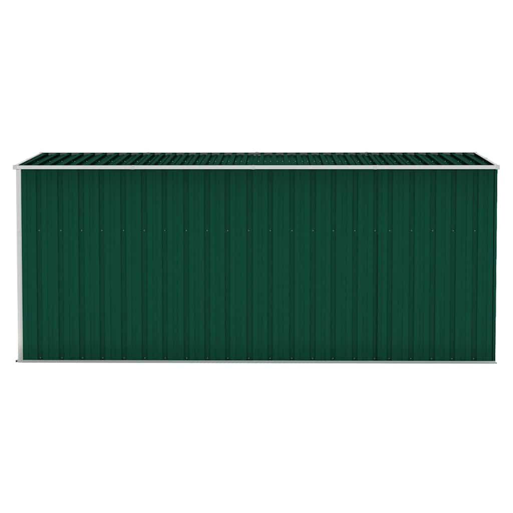 Cobertizo de jardín pared acero galvanizado verde 118x100x178cm