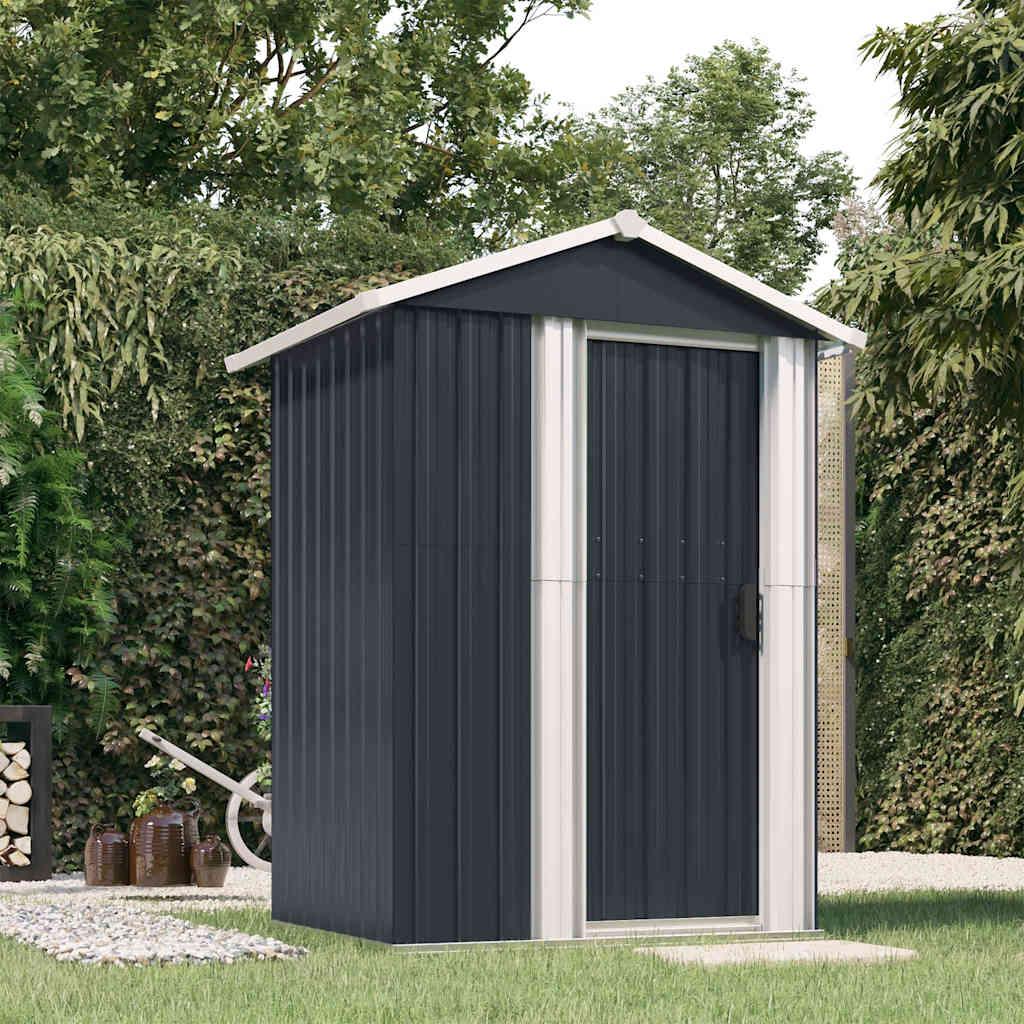 Cobertizo de jardín acero galvanizado antracita 126x97,5x177 cm