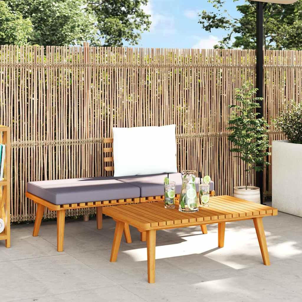 Muebles de jardín 3 piezas con cojines madera maciza de acacia