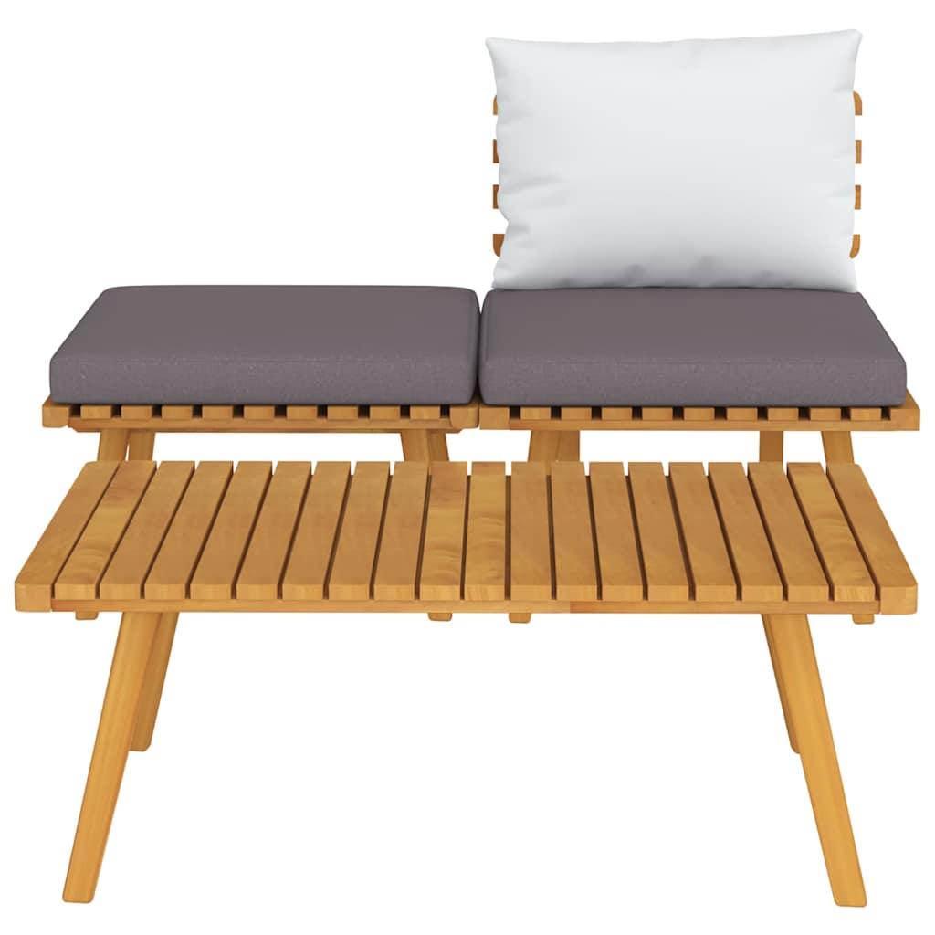 Muebles de jardín 3 piezas con cojines madera maciza de acacia