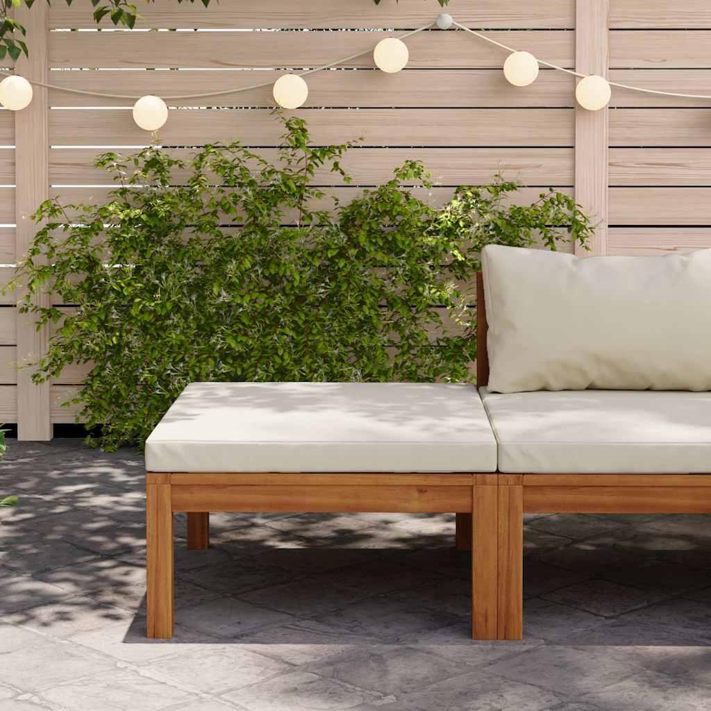 Reposapiés con cojín madera maciza de acacia