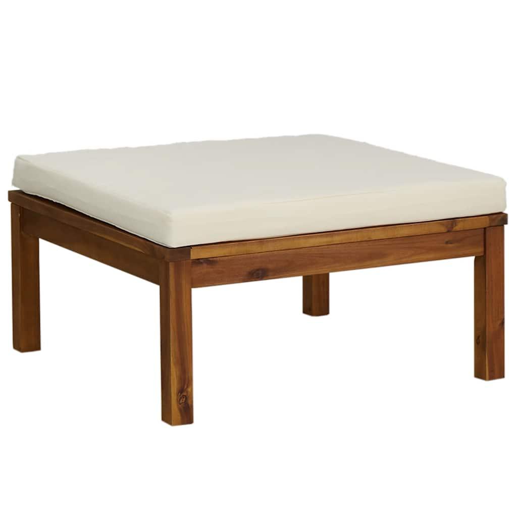 Reposapiés con cojín madera maciza de acacia