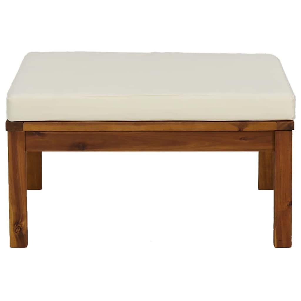 Reposapiés con cojín madera maciza de acacia