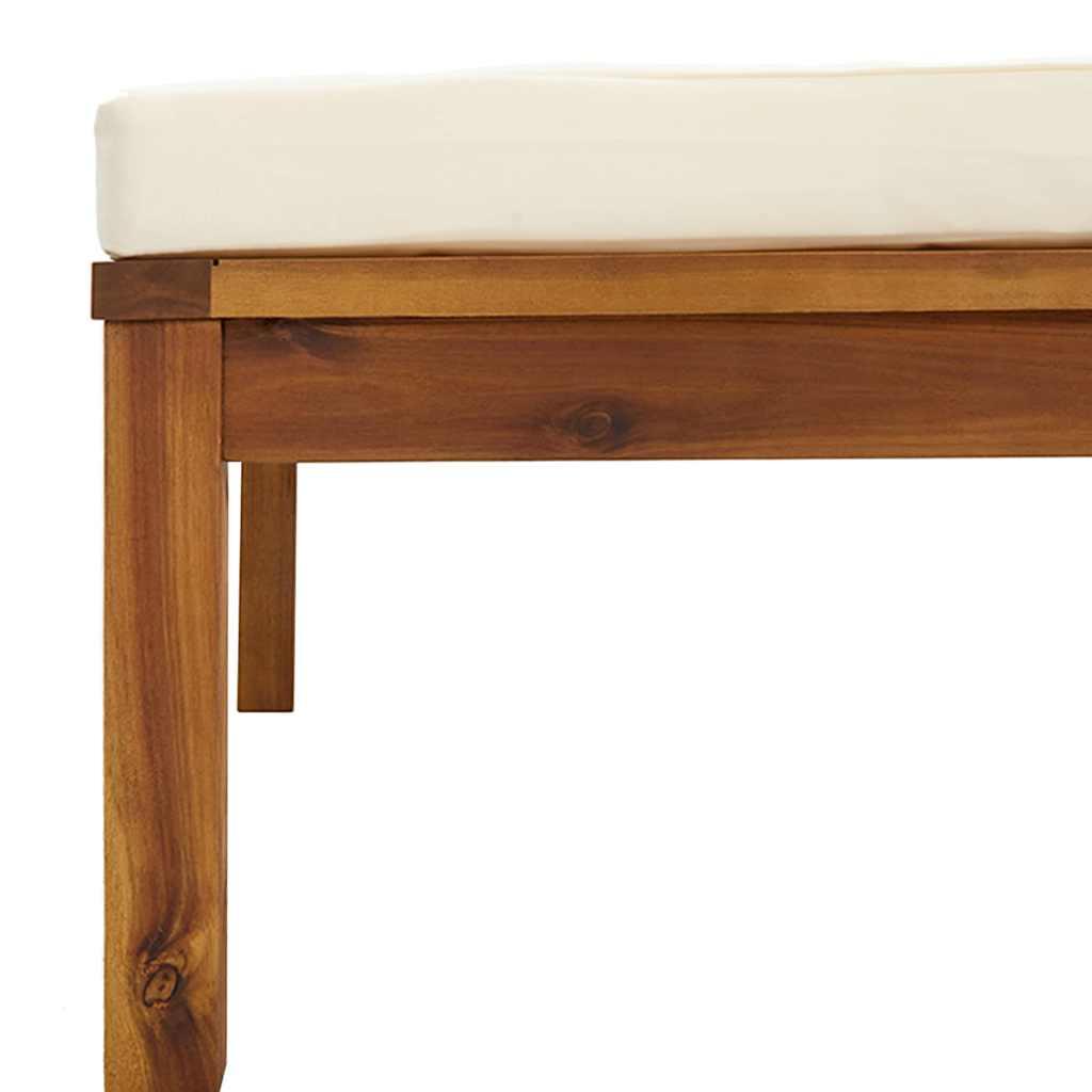 Reposapiés con cojín madera maciza de acacia