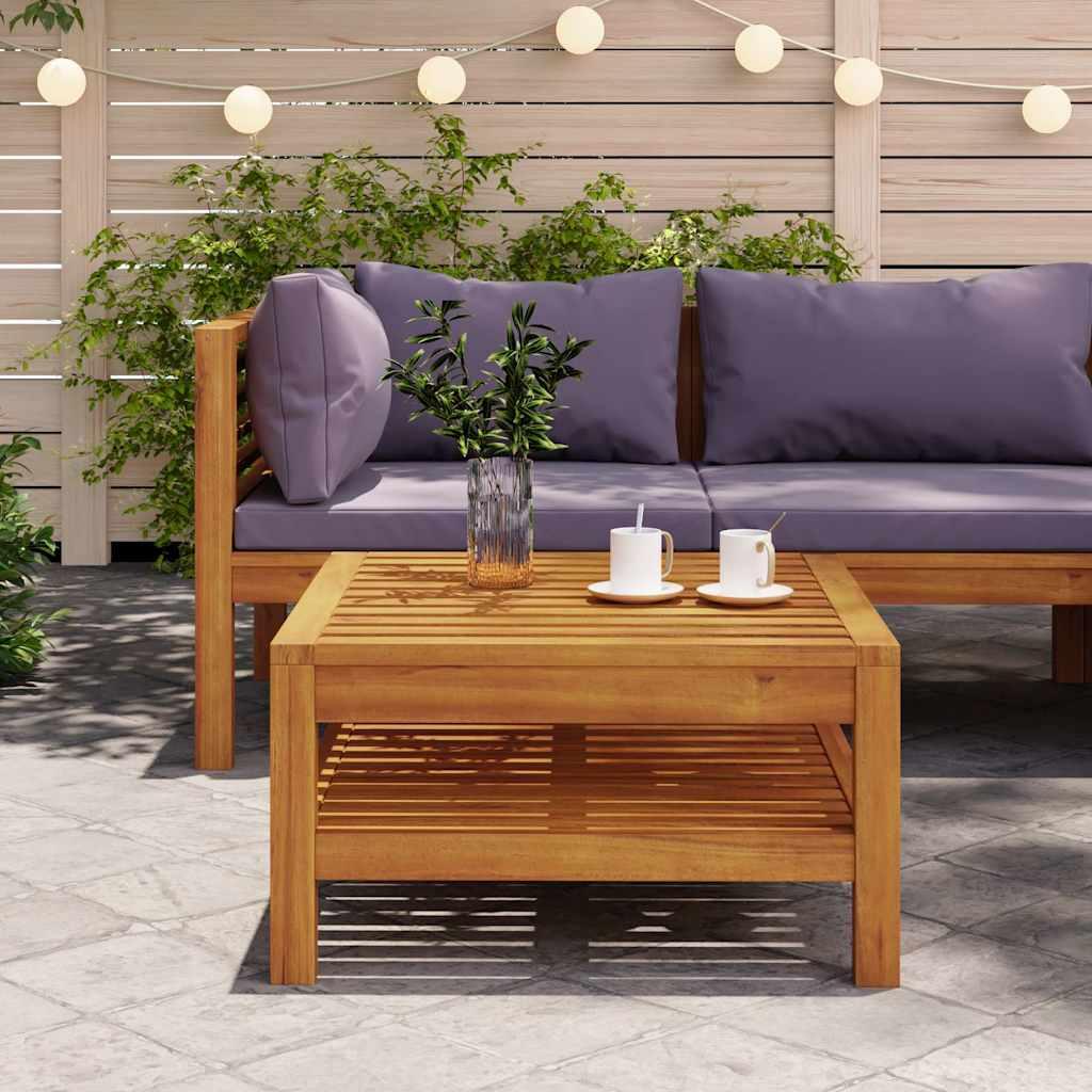 Mesa de centro de madera maciza de acacia 100x50x33 cm