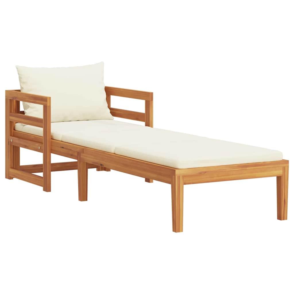 Tumbona con cojines madera maciza de acacia