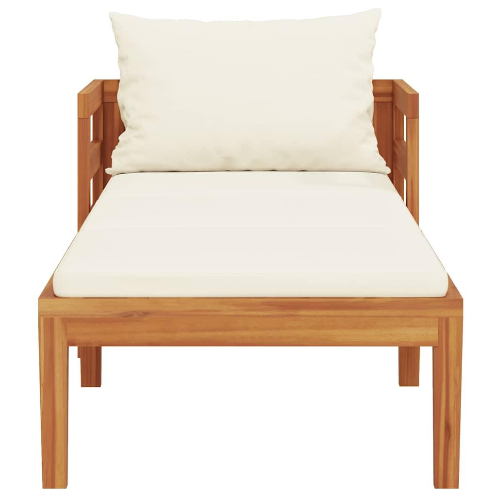 Tumbona con cojines madera maciza de acacia