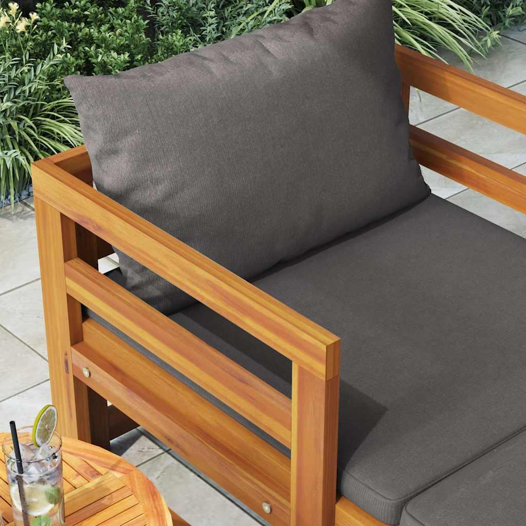 Tumbona con cojines madera maciza de acacia
