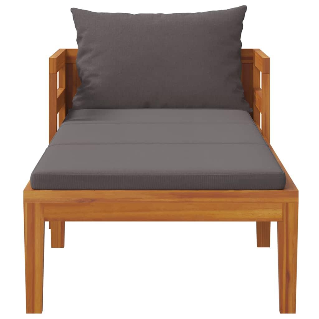 Tumbona con cojines madera maciza de acacia
