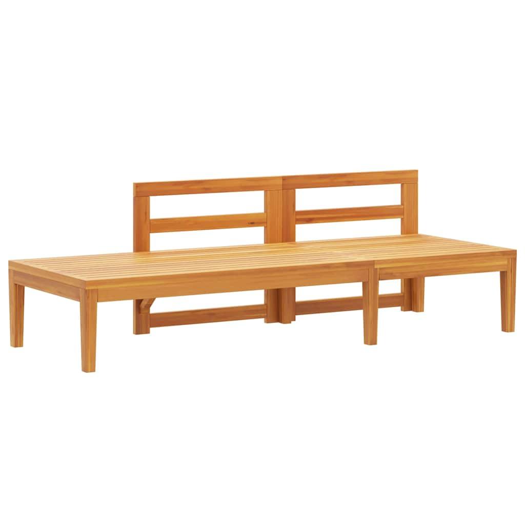Banco de jardín y mesa cojines gris oscuro madera maciza acacia