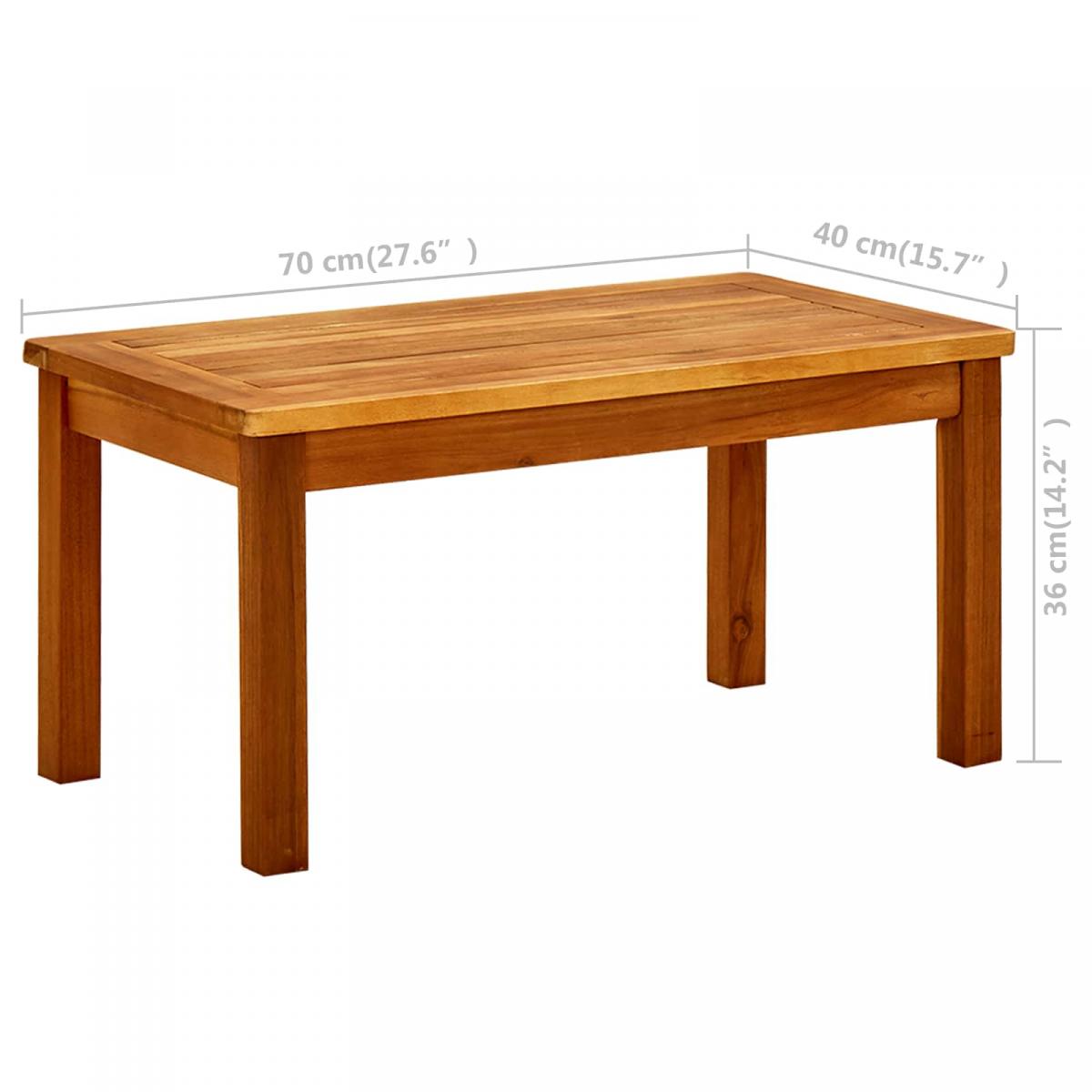 Mesa de centro de jardín madera maciza de acacia 110x110x45 cm