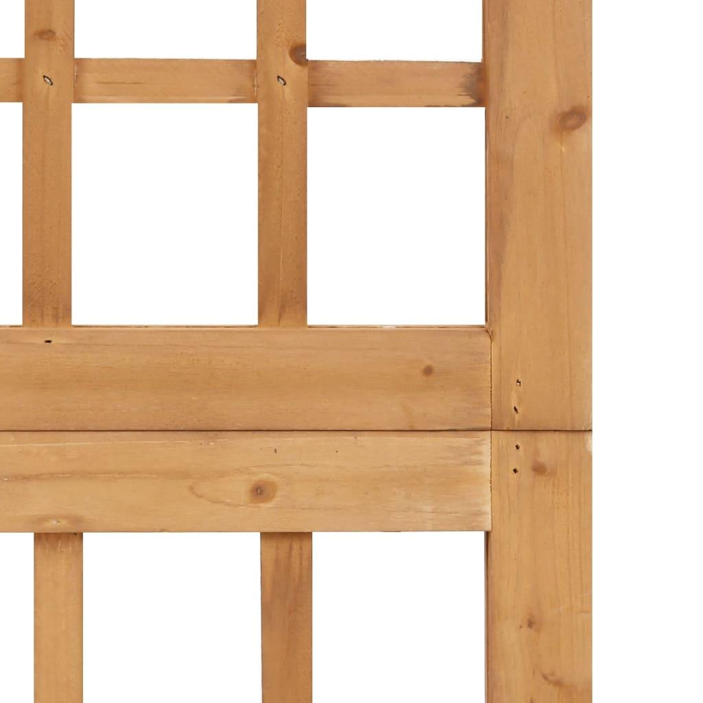 Biombo/Enrejado de 6 paneles madera de abeto negro 242,5x180 cm