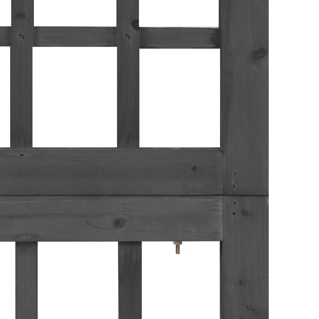 Biombo/Enrejado de 4 paneles madera de abeto 161x180 cm