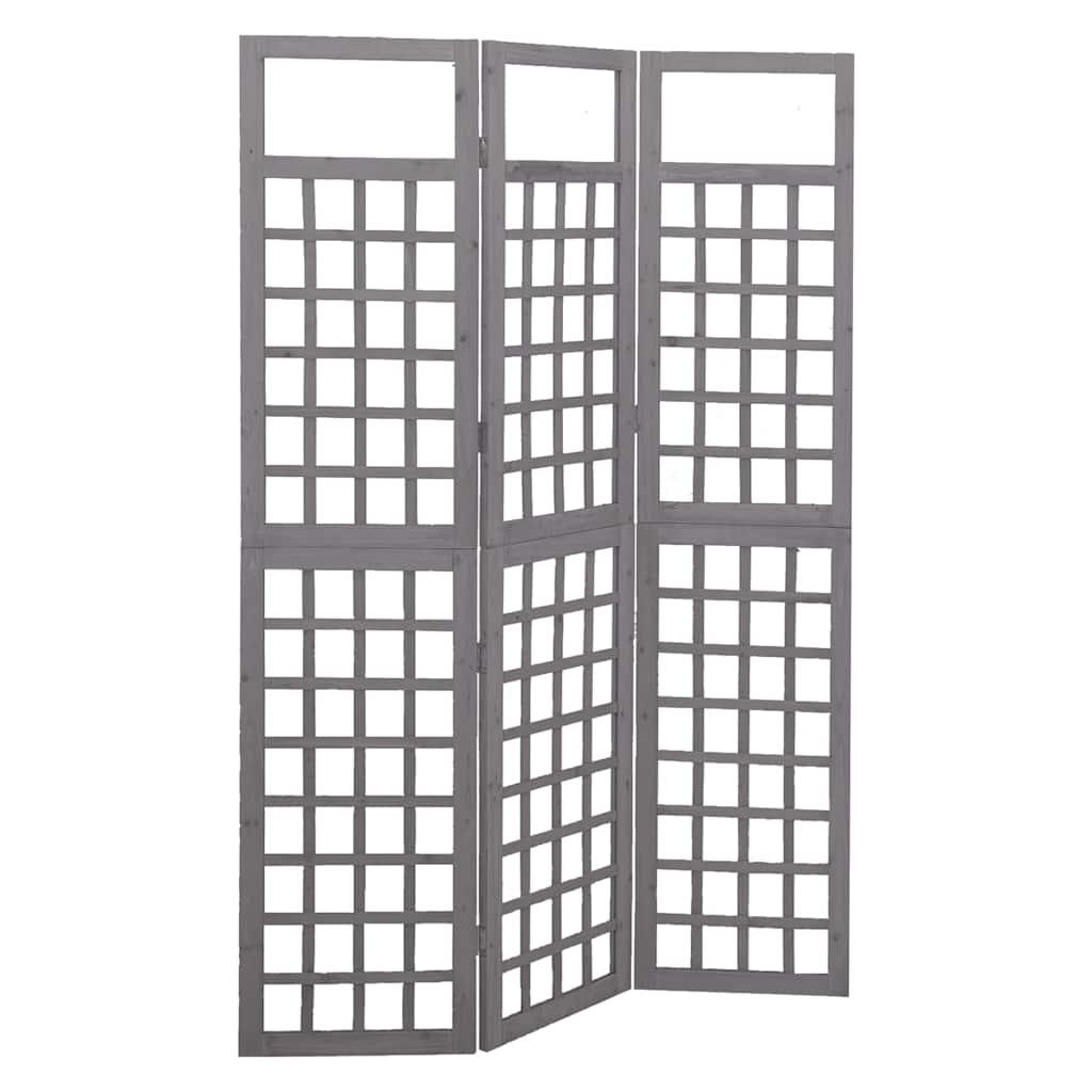 Biombo/Enrejado de 3 paneles madera de abeto 121x180 cm
