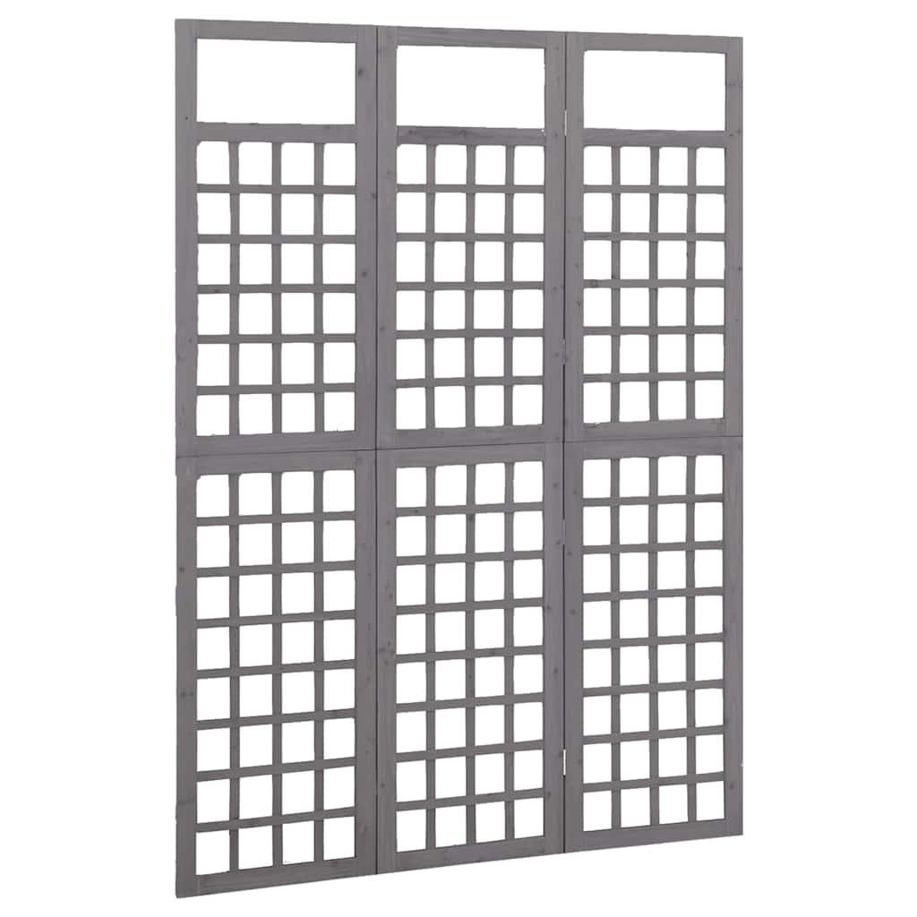 Biombo/Enrejado de 3 paneles madera de abeto 121x180 cm