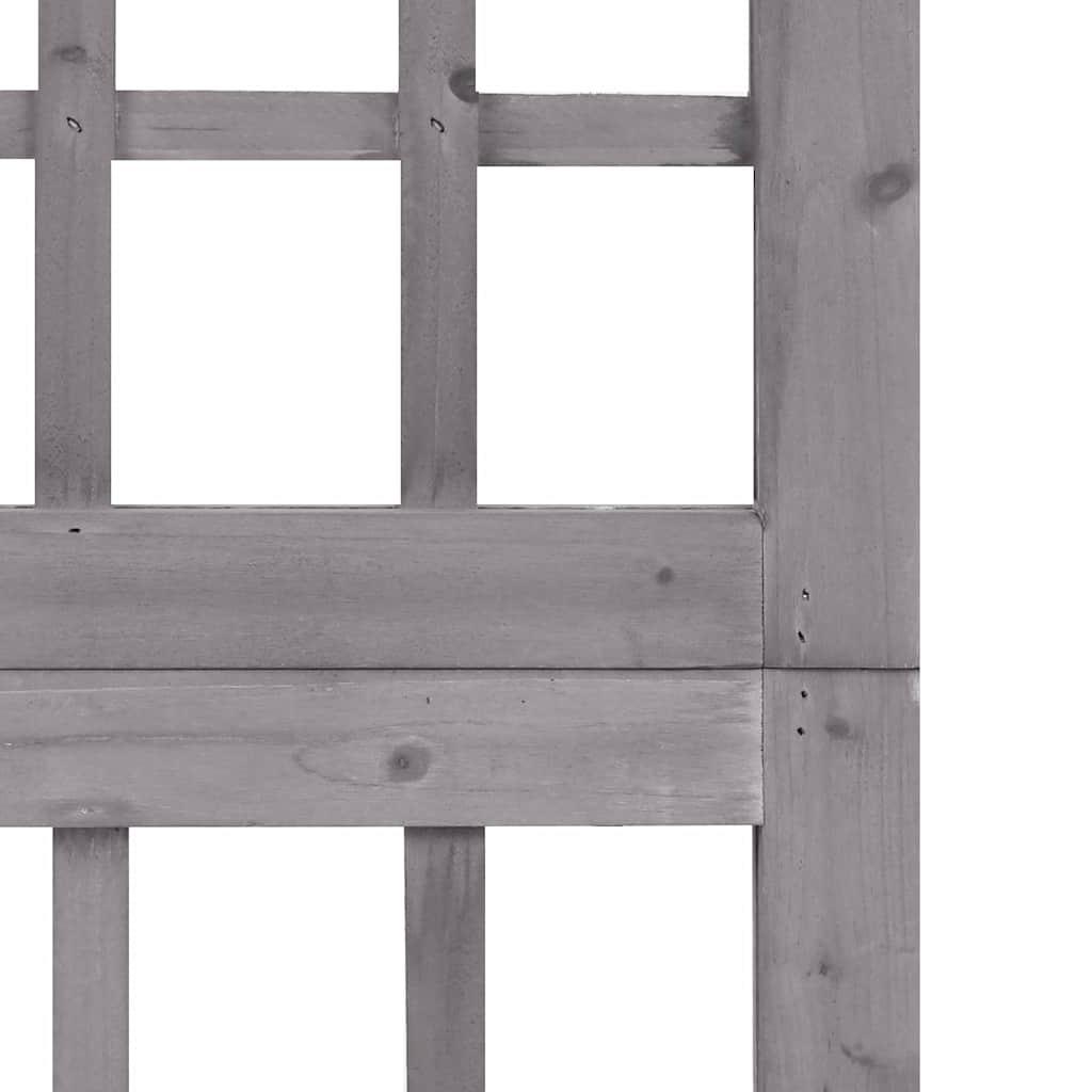 Biombo/Enrejado de 4 paneles madera de abeto negro 161x180 cm