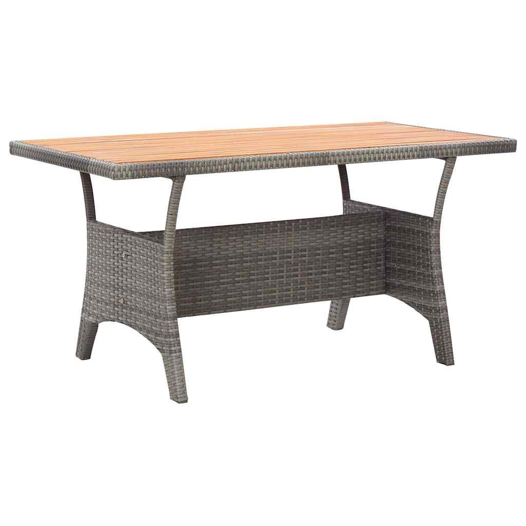 Mesa de jardín madera maciza acacia negro y marrón 123x60x74 cm