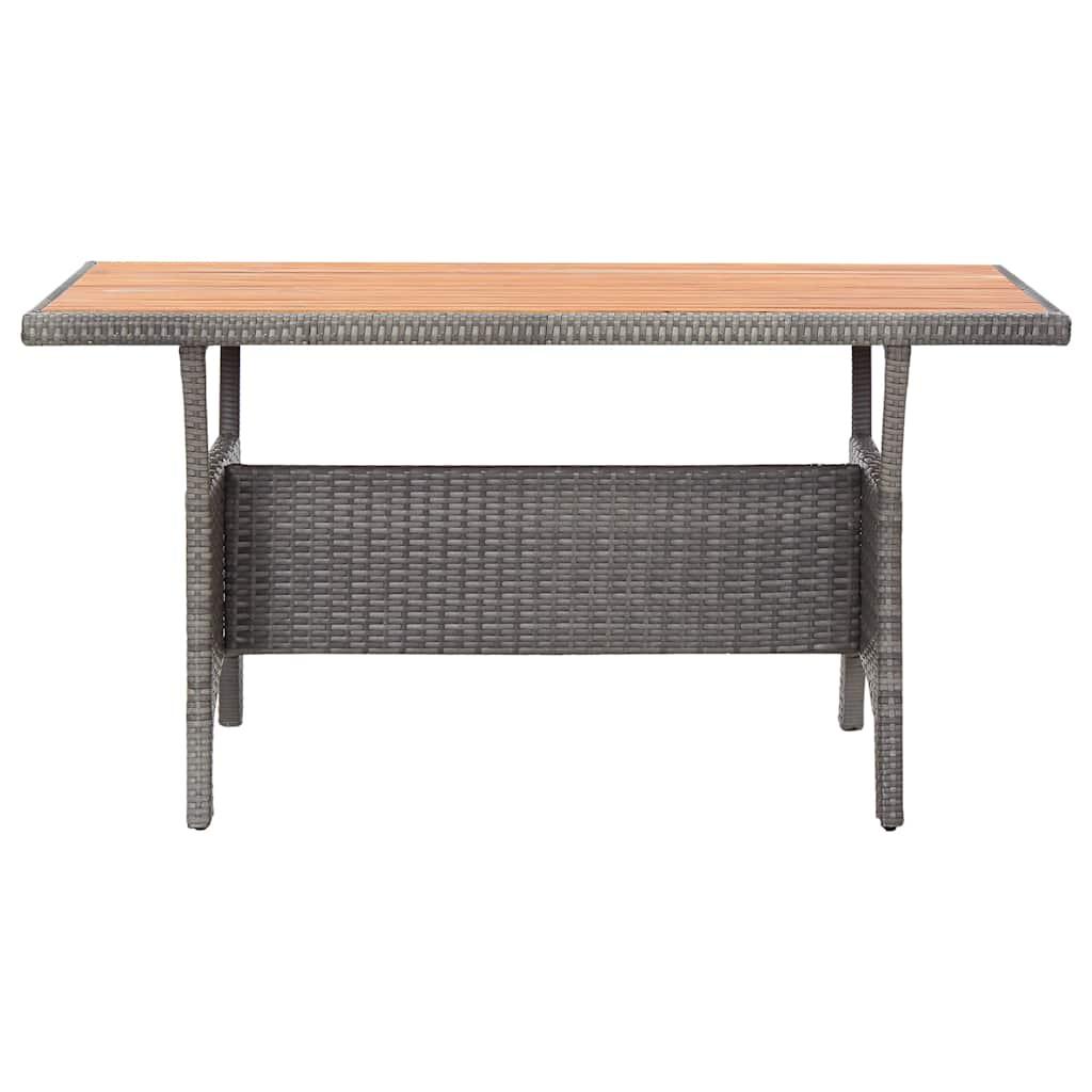 Mesa de jardín madera maciza acacia negro y marrón 123x60x74 cm