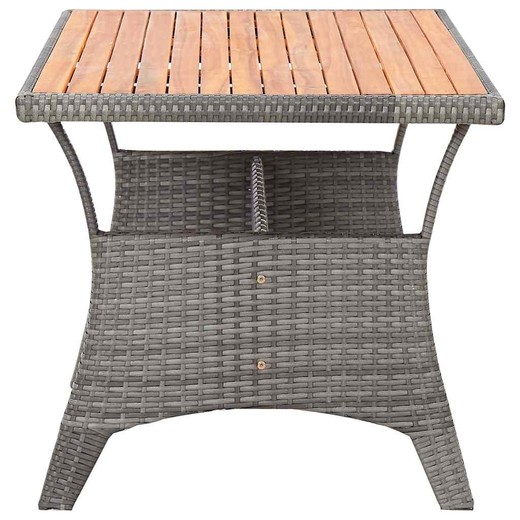 Mesa de jardín madera maciza acacia negro y marrón 123x60x74 cm