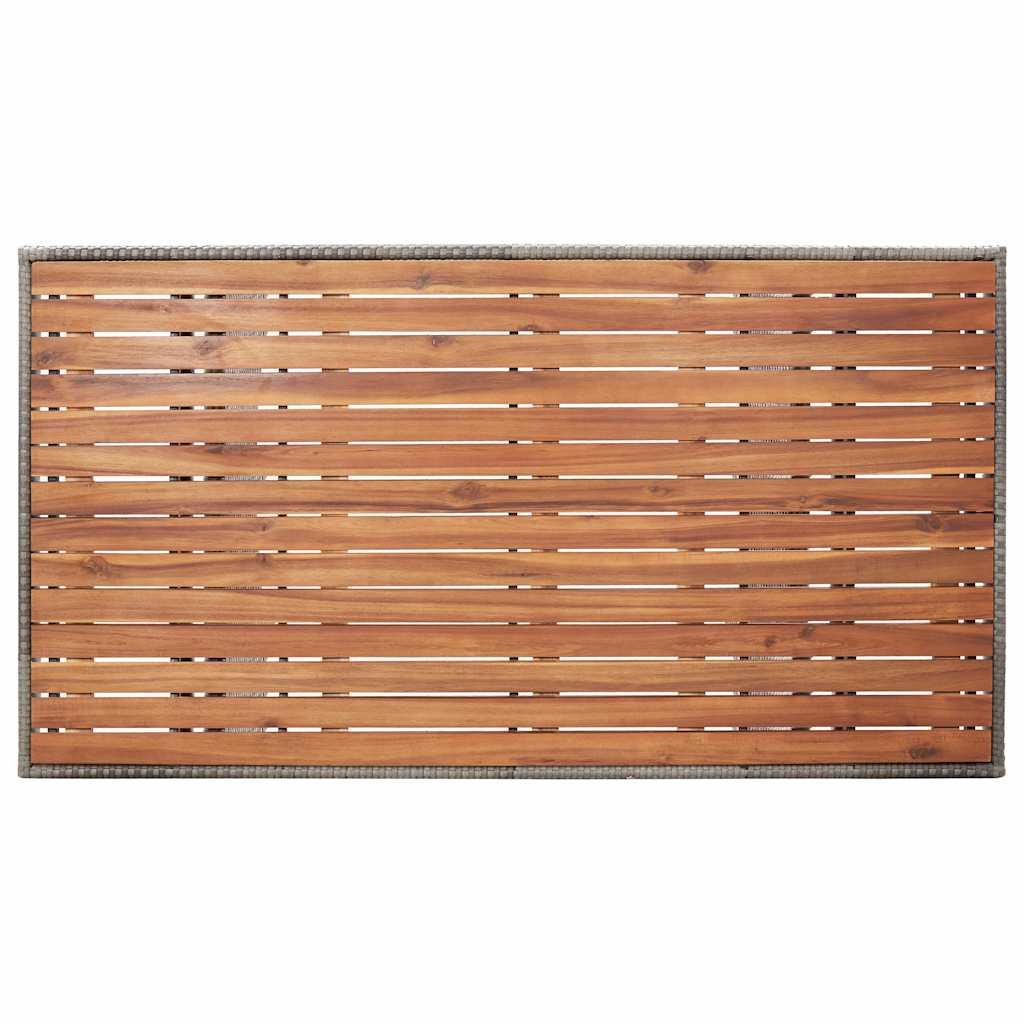 Mesa de jardín madera maciza acacia negro y marrón 123x60x74 cm