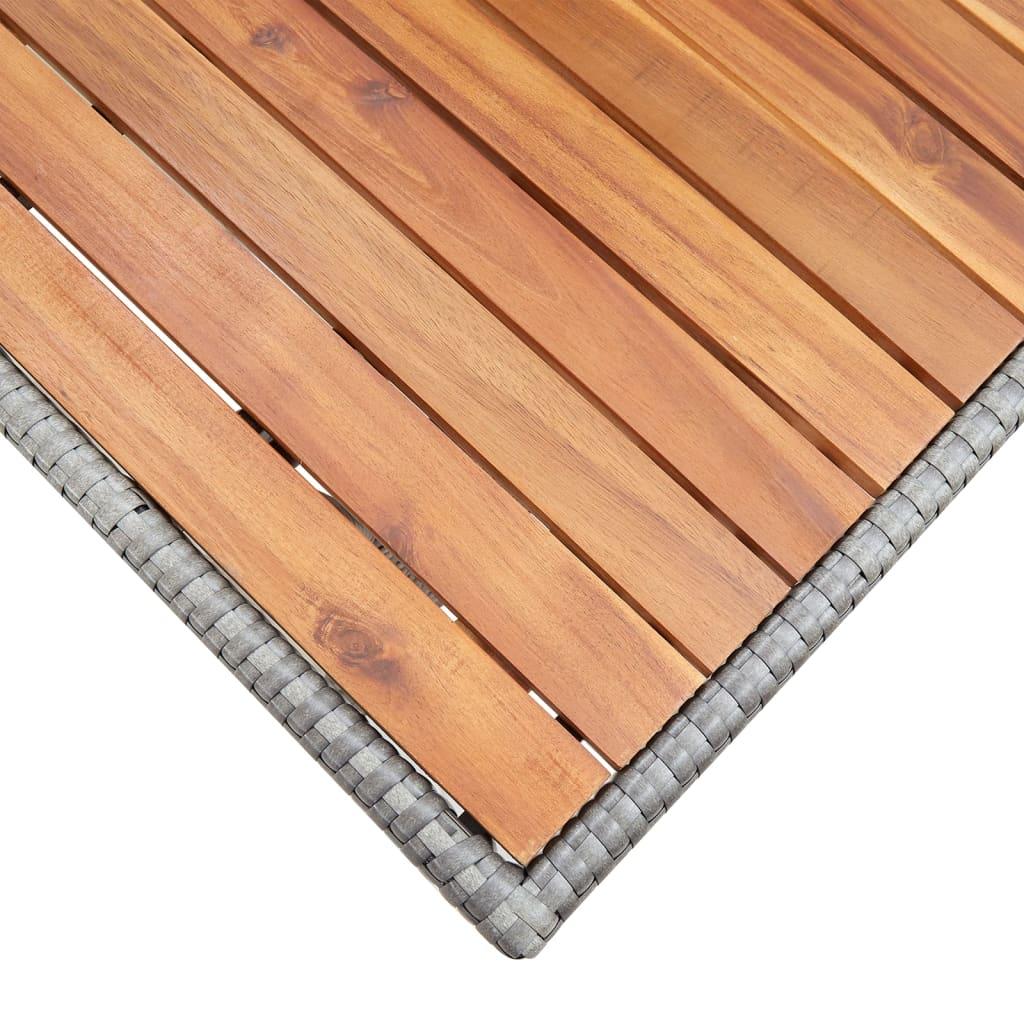 Mesa de jardín madera maciza acacia negro y marrón 123x60x74 cm