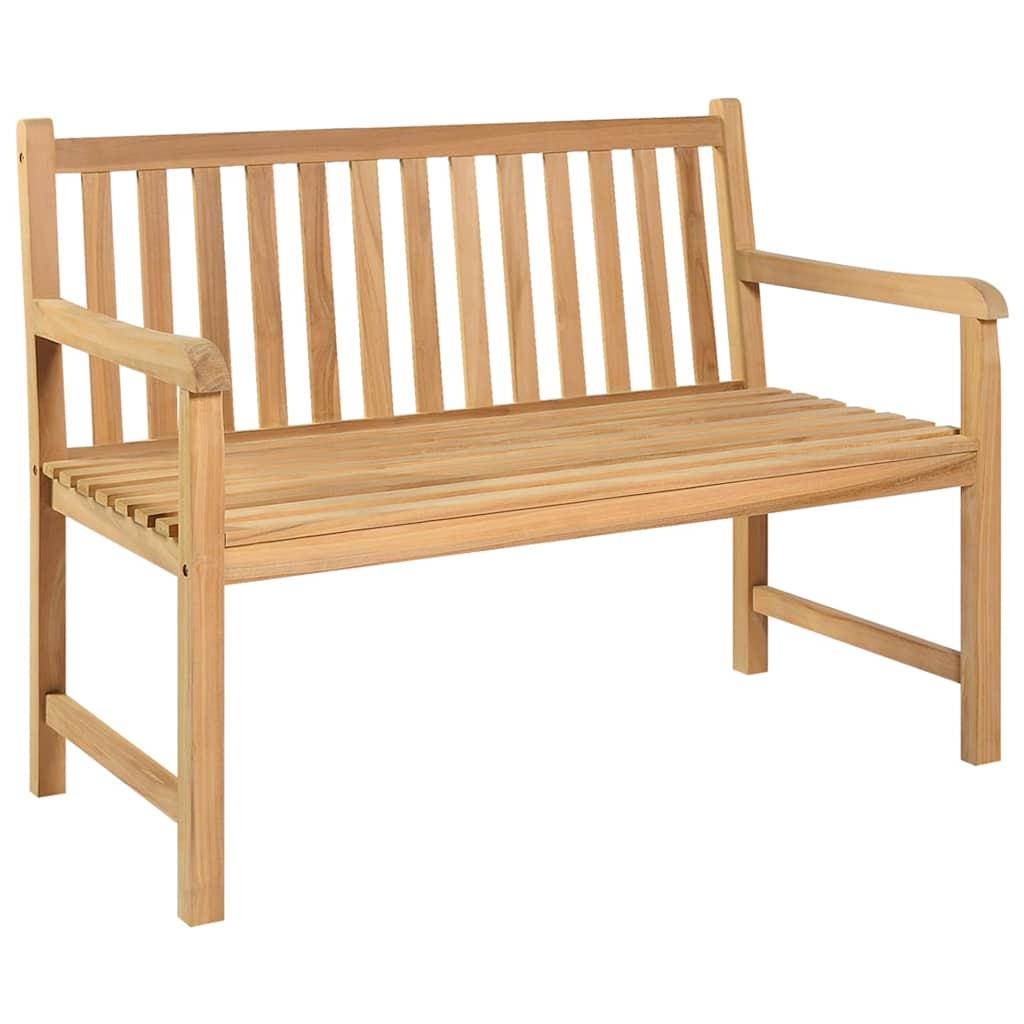 Banco de jardín madera maciza de teca 127x58,5x92,5 cm