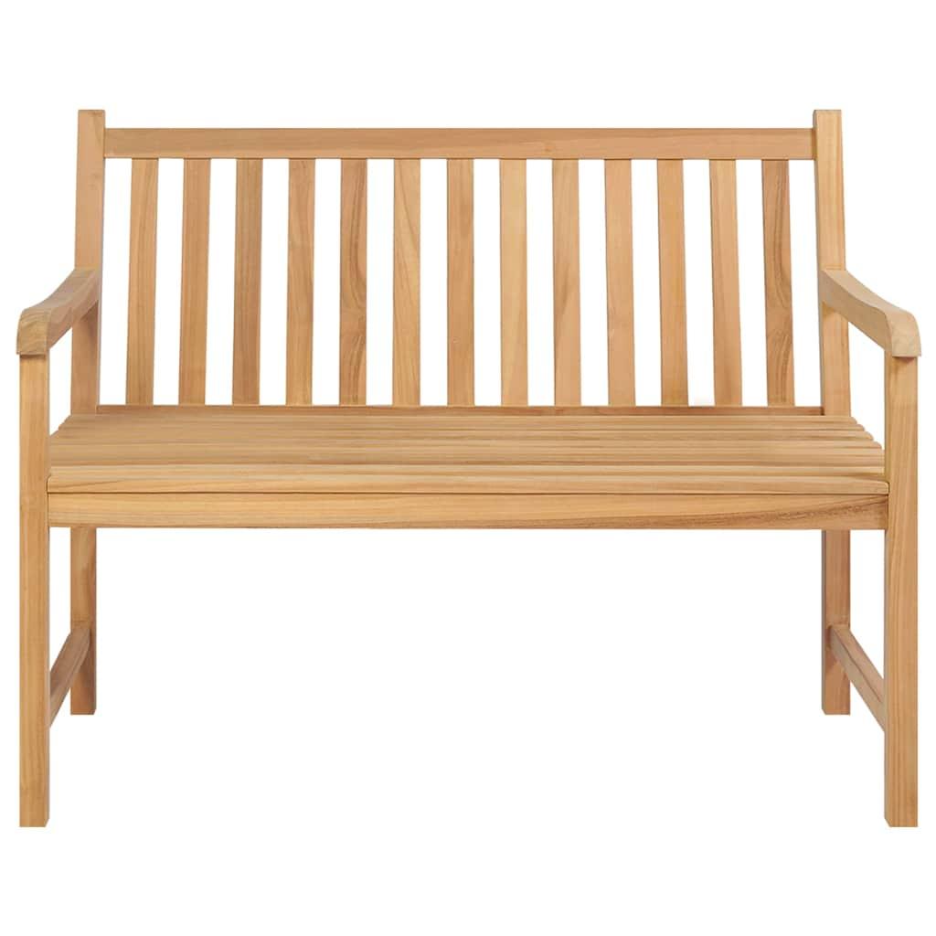 Banco de jardín madera maciza de teca 127x58,5x92,5 cm