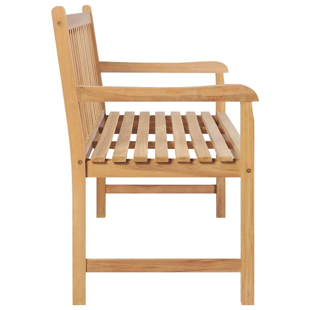 Banco de jardín madera maciza de teca 127x58,5x92,5 cm