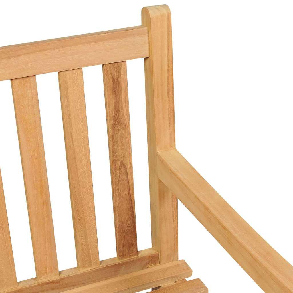Banco de jardín madera maciza de teca 127x58,5x92,5 cm