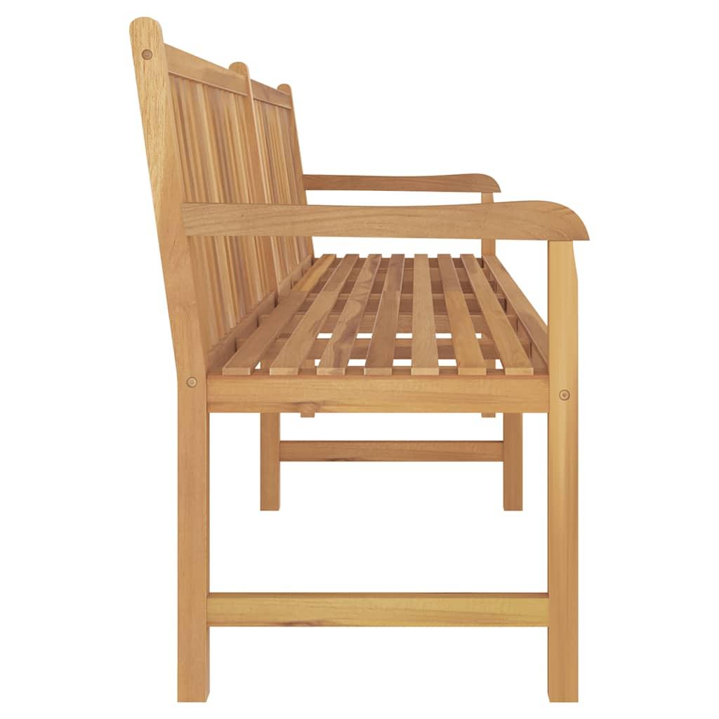 Banco de jardín madera maciza de teca 127x58,5x92,5 cm