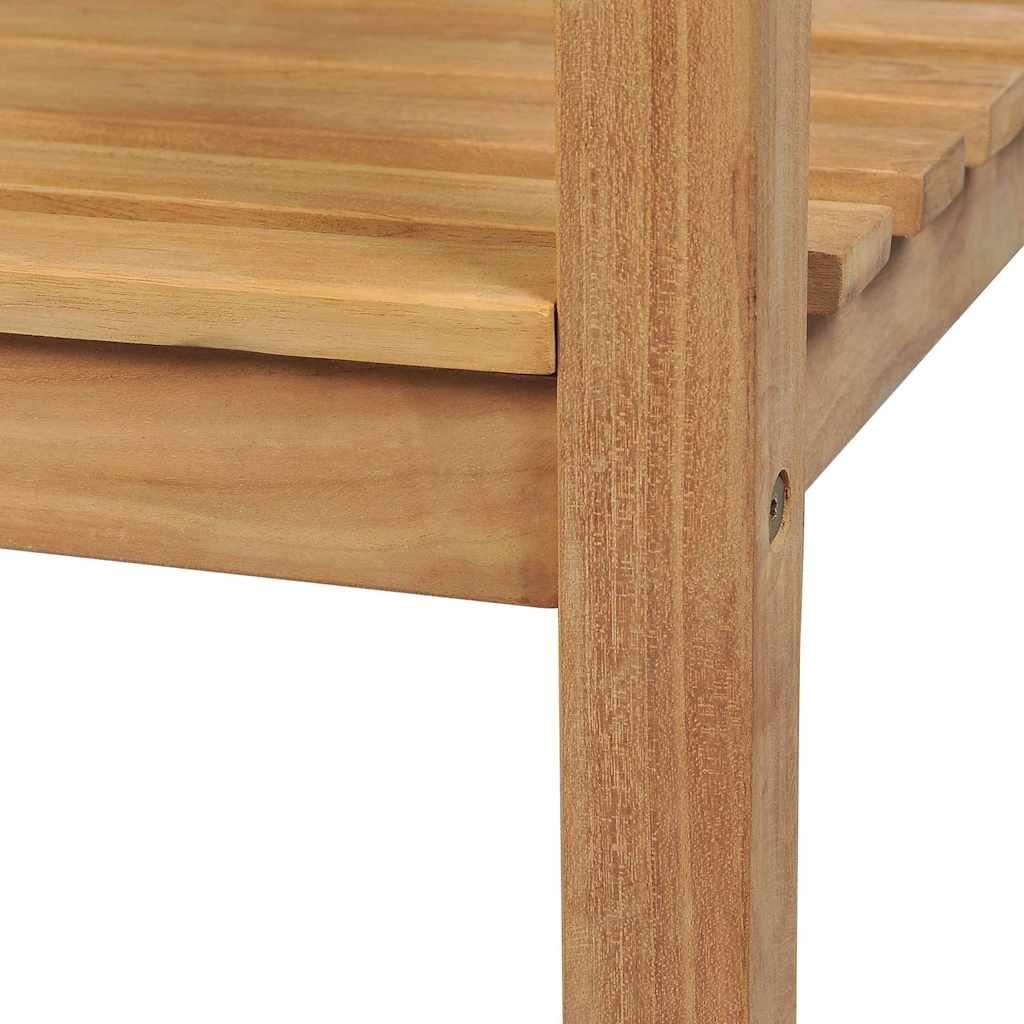 Banco de jardín madera maciza de teca 127x58,5x92,5 cm