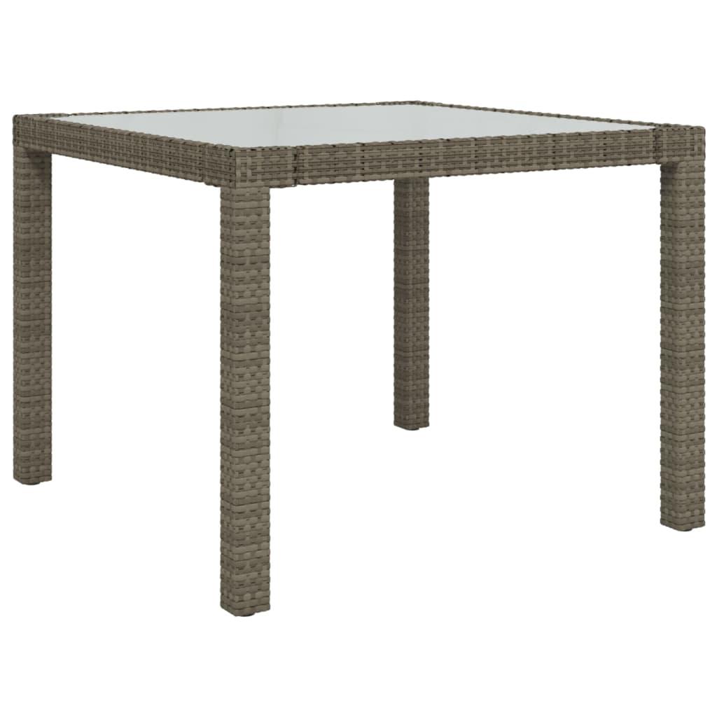 Mesa jardín vidrio templado ratán sintético beige 200x150x75 cm