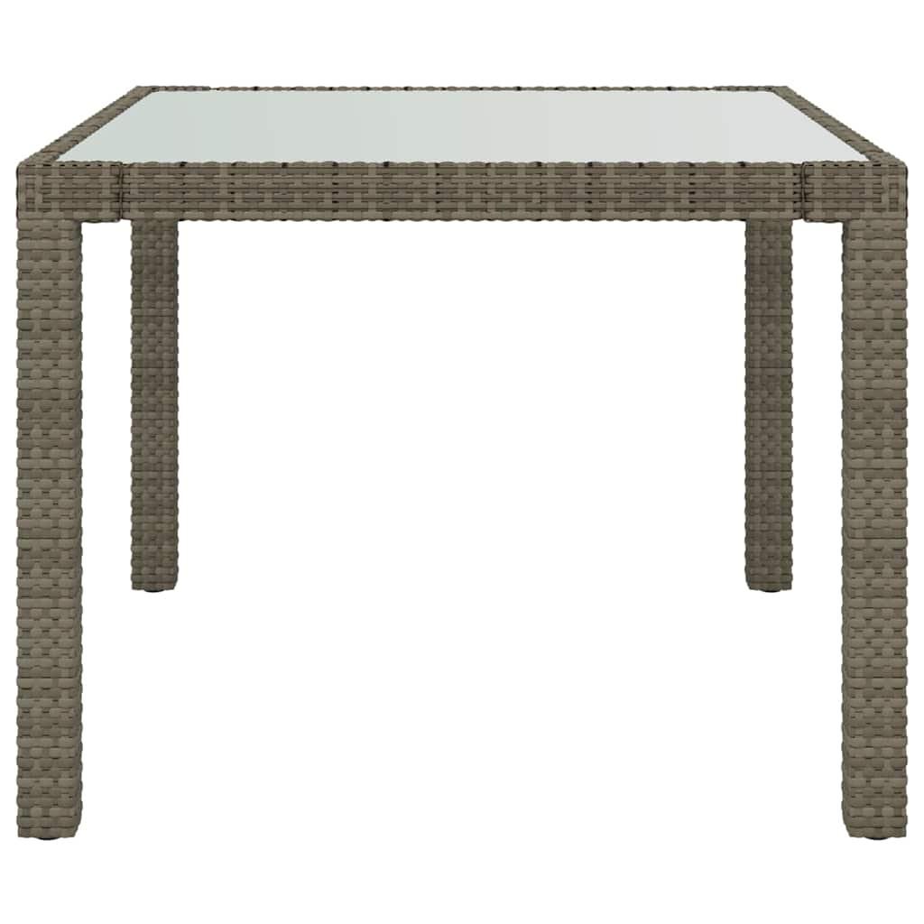 Mesa jardín vidrio templado ratán sintético beige 200x150x75 cm