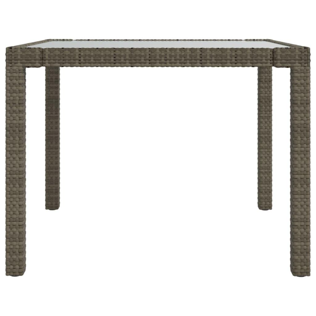 Mesa jardín vidrio templado ratán sintético beige 200x150x75 cm
