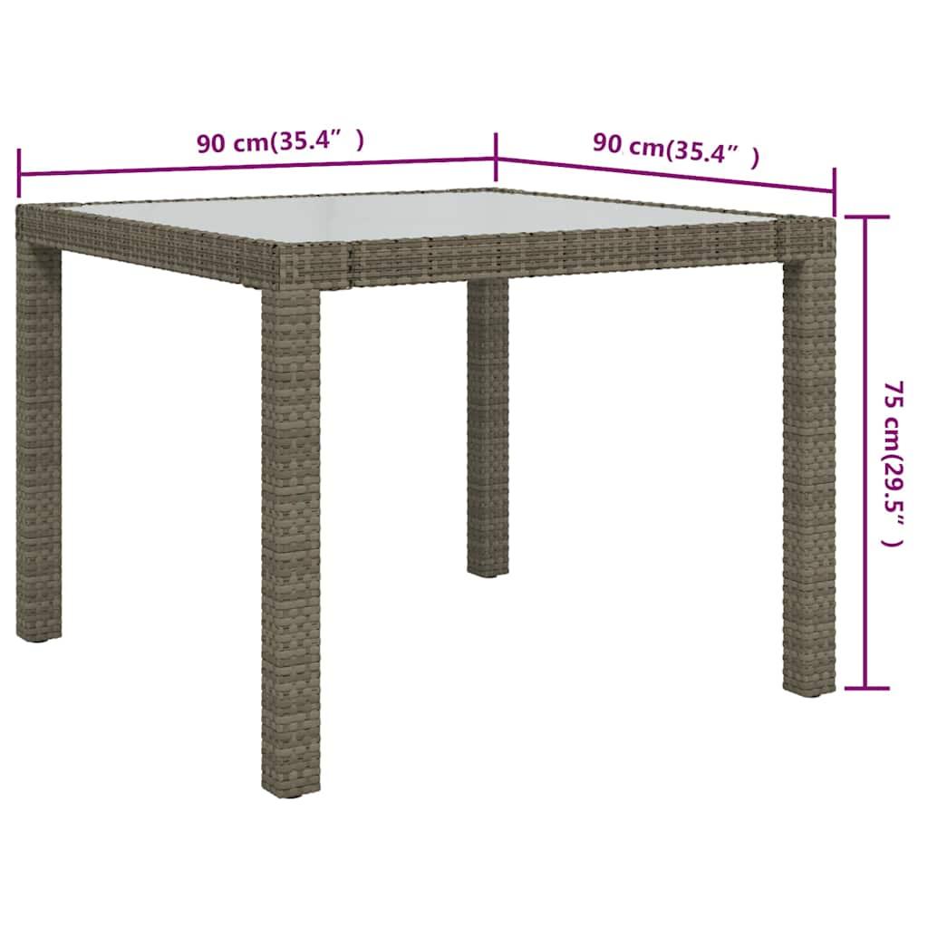 Mesa jardín vidrio templado ratán sintético beige 200x150x75 cm